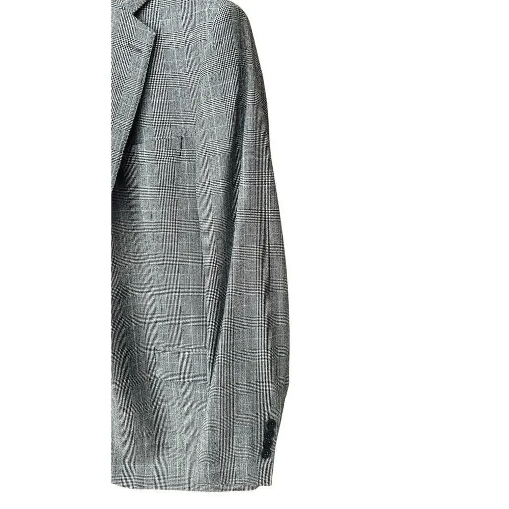 Brooks Brother’s Men’s Gray Glen Plaid Wool Blend Suit Jacket & Pants Size 46L